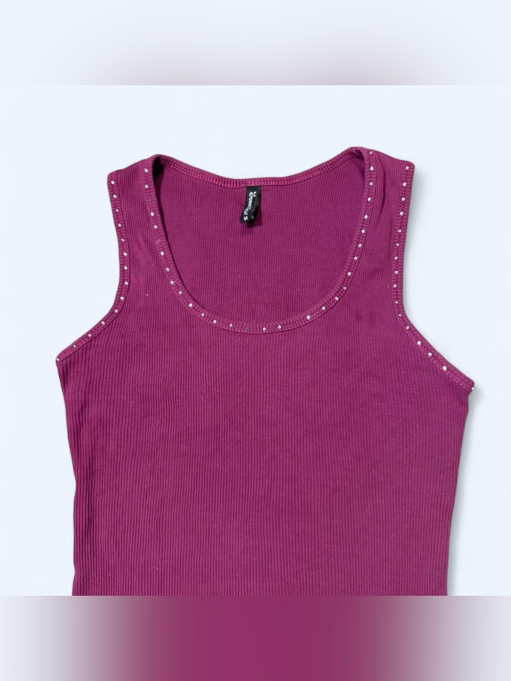 Y2K Grunge Purple Rhinestone Tank Top by Sweet Girl!